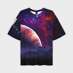 Мужская футболка оверсайз Бесконечное космическое пространство - Планета