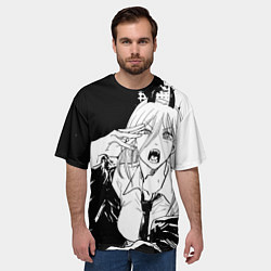 Футболка оверсайз мужская Возмущенная Пауэр - Человек бензопила, цвет: 3D-принт — фото 2
