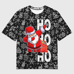 Футболка оверсайз мужская Santa Claus, dabbing, through the snow, цвет: 3D-принт