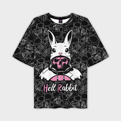 Мужская футболка оверсайз Hell rabbit, year of the rabbit