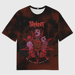 Футболка оверсайз мужская Slipknot red satan, цвет: 3D-принт