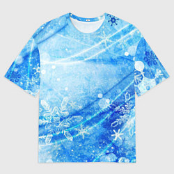 Футболка оверсайз мужская Новогодний иней, цвет: 3D-принт