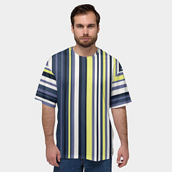 Футболка оверсайз мужская Абстрактные разноцветные линии, цвет: 3D-принт — фото 2