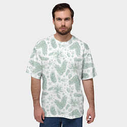 Футболка оверсайз мужская Шишки и веточки - Новый год, цвет: 3D-принт — фото 2