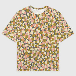 Мужская футболка оверсайз Оливье салат, абстрактный паттерн