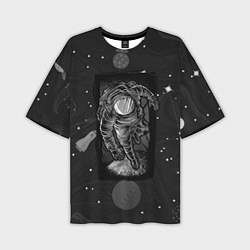 Мужская футболка оверсайз Объемный космонавт