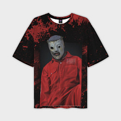 Мужская футболка оверсайз Slipknot red & black