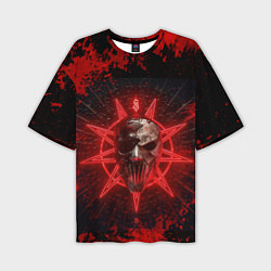 Мужская футболка оверсайз Slipknot red satan star