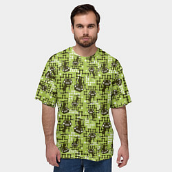 Футболка оверсайз мужская Милитари робот монстр, цвет: 3D-принт — фото 2