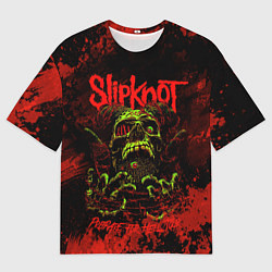 Мужская футболка оверсайз Slipknot череп