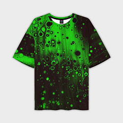 Футболка оверсайз мужская Зелёные краски и вода, цвет: 3D-принт