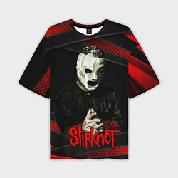 Мужская футболка оверсайз Slipknot black & red