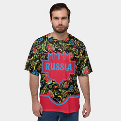 Футболка оверсайз мужская Россия-красивая страна цветов и узоров, цвет: 3D-принт — фото 2