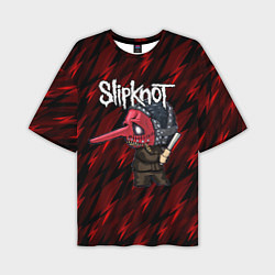 Мужская футболка оверсайз Slipknot красные молнии