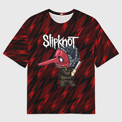 Мужская футболка оверсайз Slipknot красные молнии