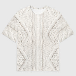 Футболка оверсайз мужская Имитация - вязаная структура, цвет: 3D-принт