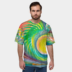 Футболка оверсайз мужская Лунная соната абстракция акварель, цвет: 3D-принт — фото 2