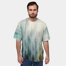 Футболка оверсайз мужская Абстрактные водянистые паттерны и краски, цвет: 3D-принт — фото 2