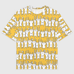 Футболка оверсайз мужская Милое семейство кроликов, цвет: 3D-принт