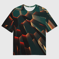 Футболка оверсайз мужская Абстрактная геометрия во тьме, цвет: 3D-принт
