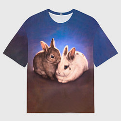 Футболка оверсайз мужская Кроличьи нежности, цвет: 3D-принт