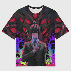 Мужская футболка оверсайз Аки Хаякава и демон лис