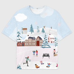 Футболка оверсайз мужская Новый год - каникулы, цвет: 3D-принт