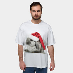 Футболка оверсайз мужская Рождественский кролик - 2023, цвет: 3D-принт — фото 2