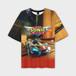 Мужская футболка оверсайз Team Sonic racing - hedgehog - video game