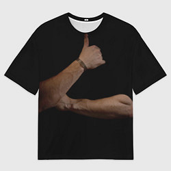 Мужская футболка оверсайз Руки в темноте
