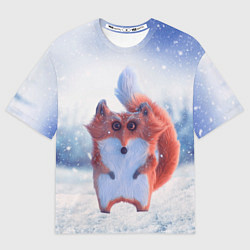 Мужская футболка оверсайз Упоротый лис