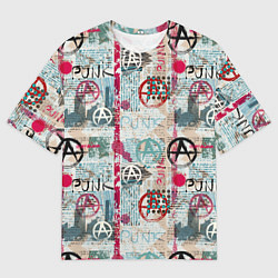 Футболка оверсайз мужская Анархия и панки, цвет: 3D-принт