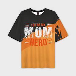 Мужская футболка оверсайз Mom hero