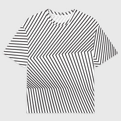 Мужская футболка оверсайз Ломанные линии и оптическая иллюзия