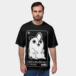 Футболка оверсайз мужская Милый Почита - человек бензопила, цвет: 3D-принт — фото 2