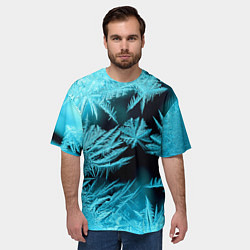 Футболка оверсайз мужская Голубой лед - иней, цвет: 3D-принт — фото 2