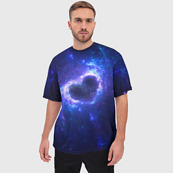 Футболка оверсайз мужская Галактика любви - neon heart, цвет: 3D-принт — фото 2
