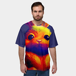 Футболка оверсайз мужская Арт кролика, цвет: 3D-принт — фото 2