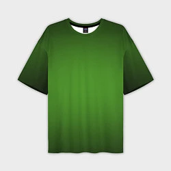 Футболка оверсайз мужская Зеленый с затемняющей виньеткой, цвет: 3D-принт