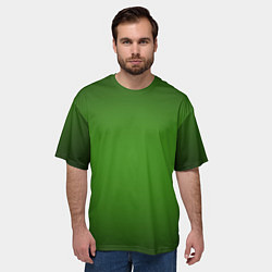 Футболка оверсайз мужская Зеленый с затемняющей виньеткой, цвет: 3D-принт — фото 2