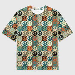 Футболка оверсайз мужская Peace symbol pattern, цвет: 3D-принт