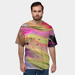 Футболка оверсайз мужская Растекающиеся краски, цвет: 3D-принт — фото 2