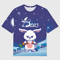 Мужская футболка оверсайз Злой заяц 2023