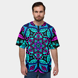 Футболка оверсайз мужская Яркая цветная мандала, цвет: 3D-принт — фото 2