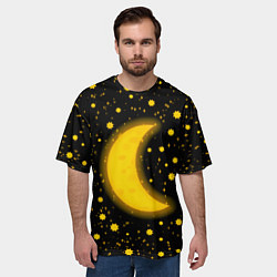 Футболка оверсайз мужская Полумесяц и звезды, цвет: 3D-принт — фото 2