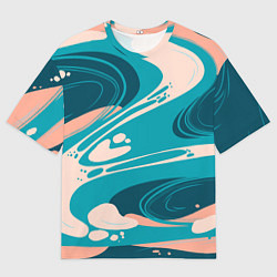 Футболка оверсайз мужская Абстрактные разводы - текстура, цвет: 3D-принт