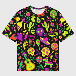Футболка оверсайз мужская Mexican motifs, цвет: 3D-принт