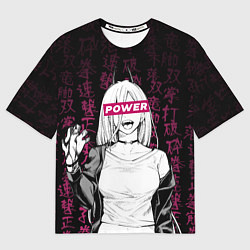 Футболка оверсайз мужская Пауэр Человек бензопила, цвет: 3D-принт
