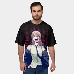 Футболка оверсайз мужская Человек бензопила Пауэр, цвет: 3D-принт — фото 2