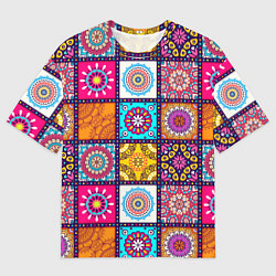 Футболка оверсайз мужская Пэчворк - мандалы, цвет: 3D-принт